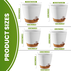 Utopia Home self-watering pot 6.4-inch white suited for herbs on a desk