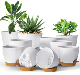 Utopia Home self-watering pot 6.8-inch white for steady moisture in indoor ferns