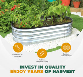 Utopia Home silver galvanized bed blends with outdoor aesthetics and durability