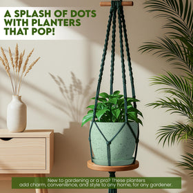 Utopia Home 6.6-inch speckled mint pot with drainage for small plants.