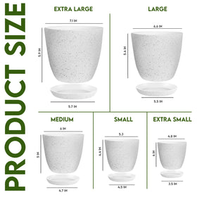 Utopia Home speckled planter 6-6-inch shows built-in drainage holes for easy watering.