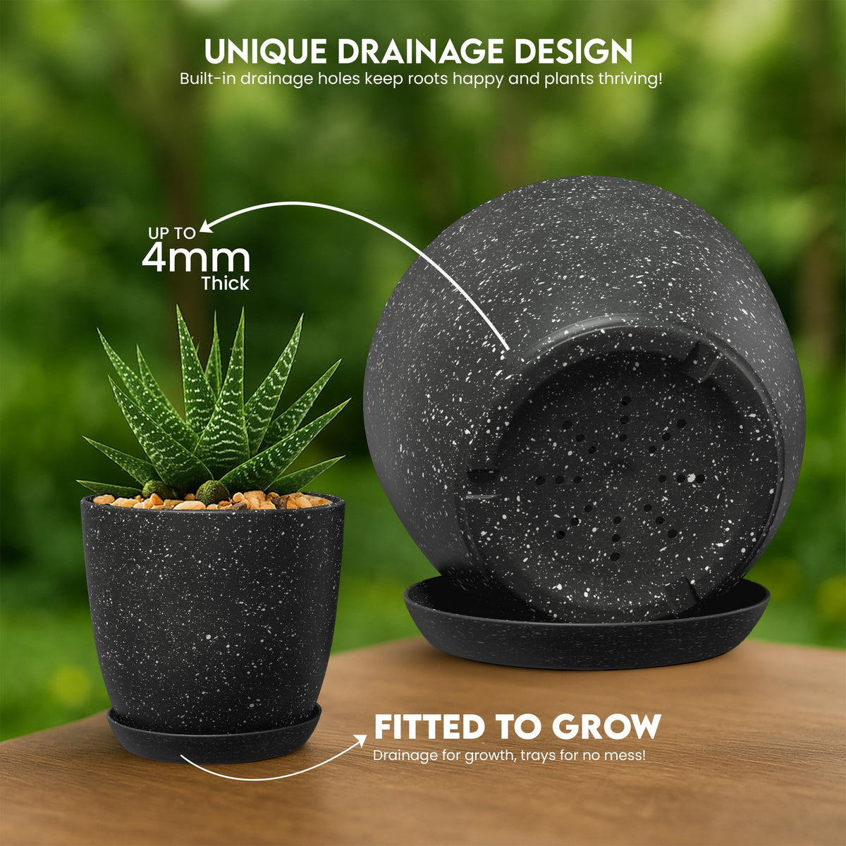 Utopia Home spotty pot 5-3-inch versatile container with built-in drainage