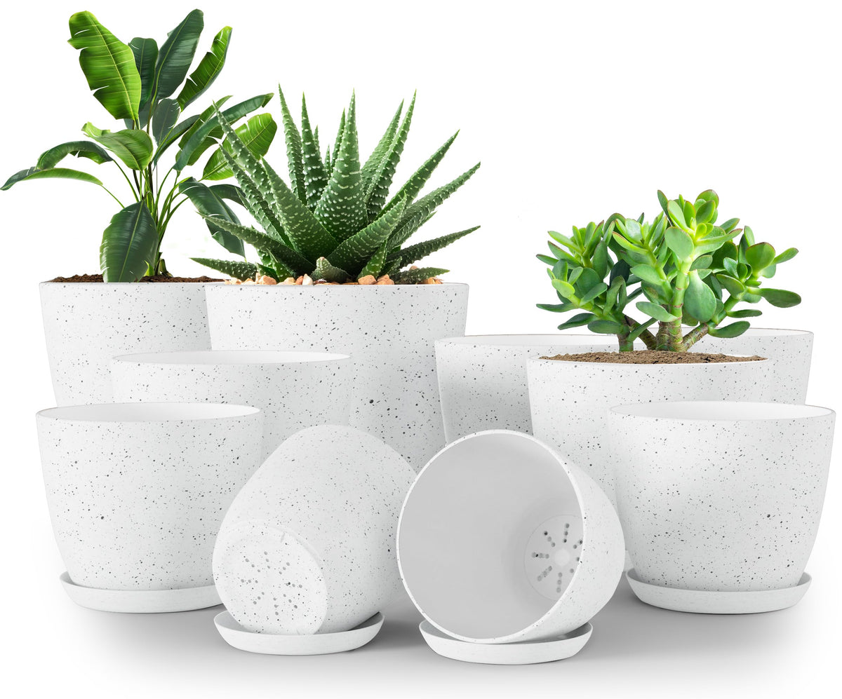 Utopia Home spotty pot 7-inch grey with drainage for stylish indoor plants
