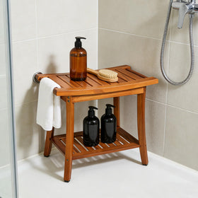 Utoplike bath stool features rounded edges for gentle, safe handling.