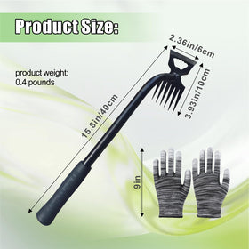 utosday six-tooth weed removal tool grips deep roots for easier extraction.