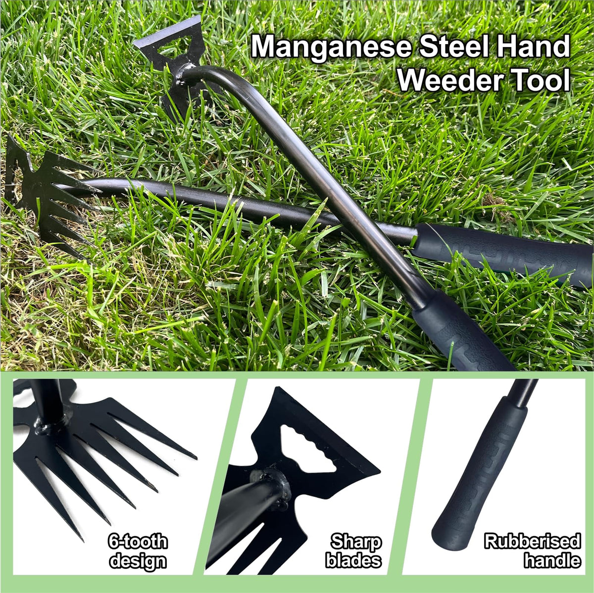 utosday ergonomic hand weeder handle reduces wrist fatigue during gardening.