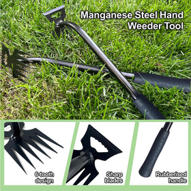 utosday ergonomic hand weeder handle reduces wrist fatigue during gardening.
