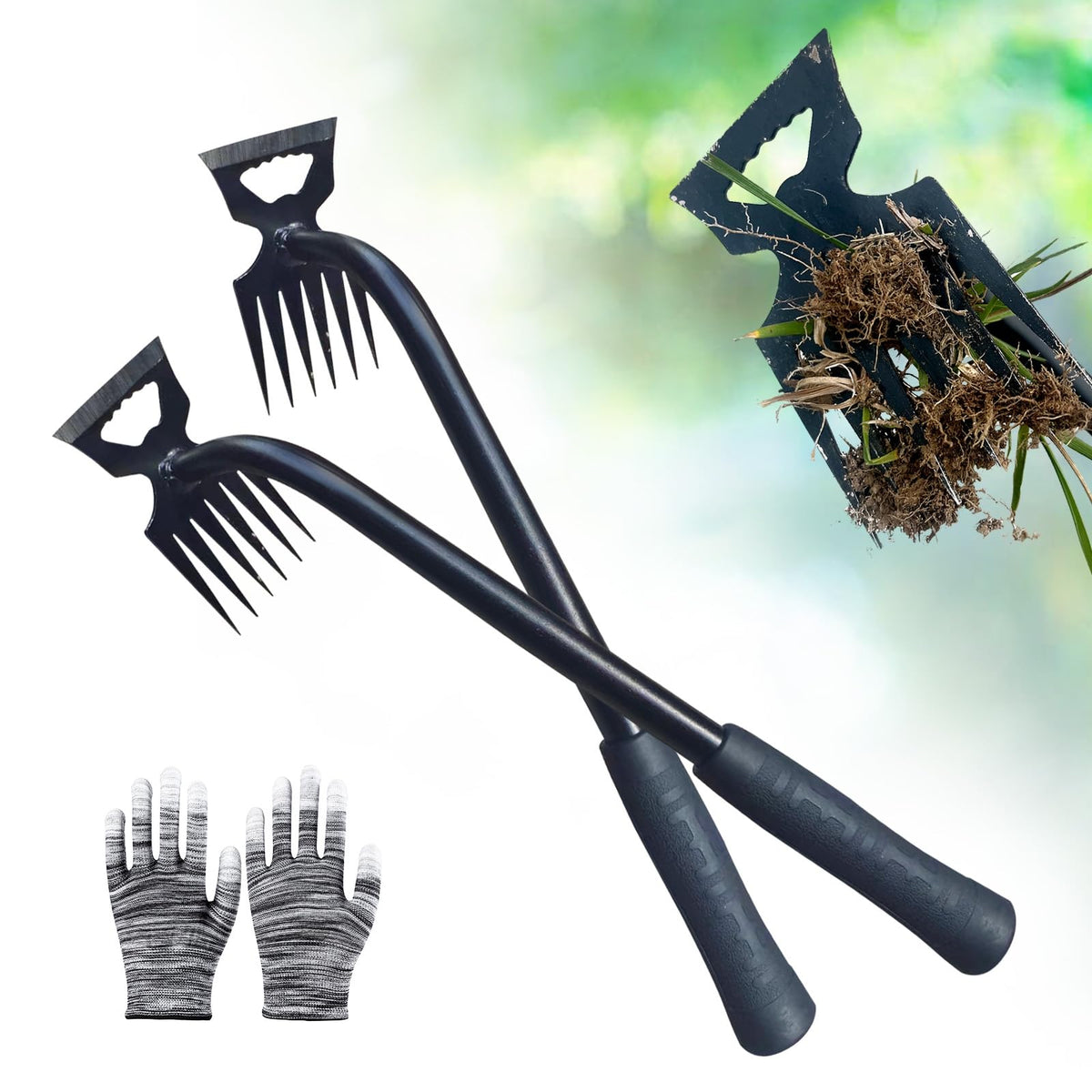 utosday weed puller tool 2pc set helps remove deep-rooted weeds quickly and cleanly.