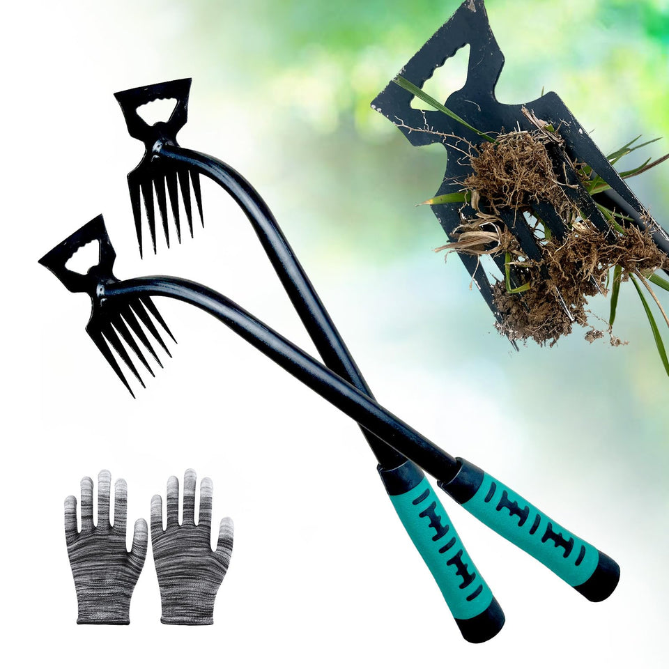 utosday weed puller tool 2pcs set showing easy yard weeding for beginners