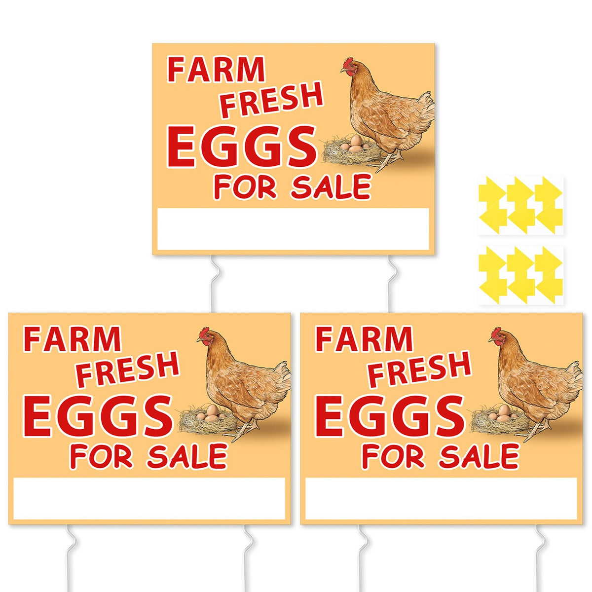 UTOUMON egg sign 16x12 double-sided for clear visibility at farm sales