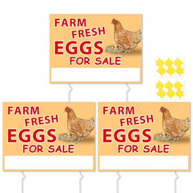 UTOUMON egg sign 16x12 double-sided for clear visibility at farm sales