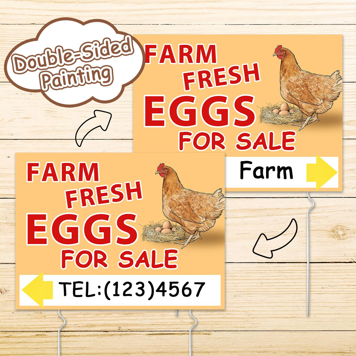 UTOUMON egg sign suitable for farm outdoor use at markets