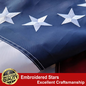UTSANG Betsy Ross flag stitched hem for durability