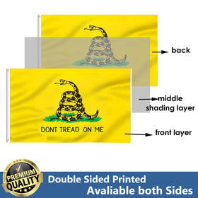 UTSANG Don't Tread on Me flag back view for outdoor visibility