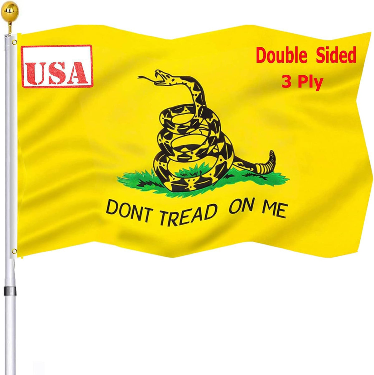 UTSANG Don't Tread on Me flag front view for outdoor display