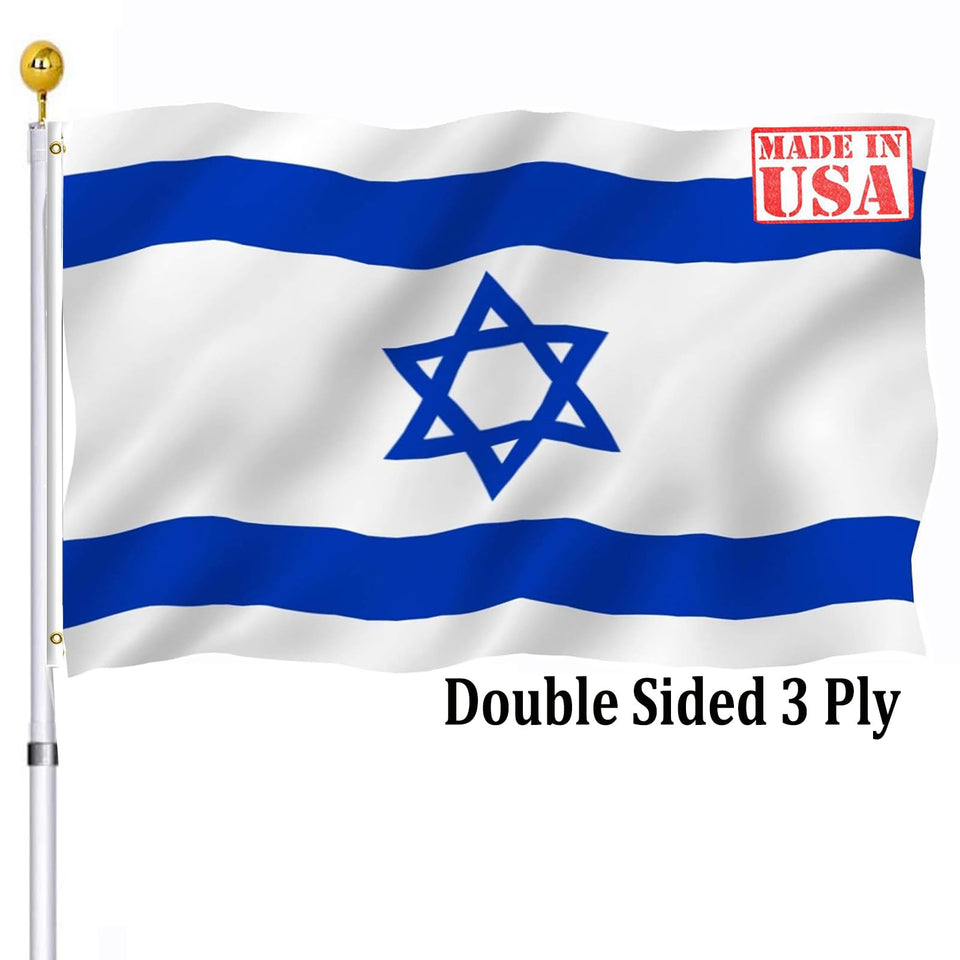 UTSANG Israel flag 3x5 double-sided for outdoor display with vibrant colors.