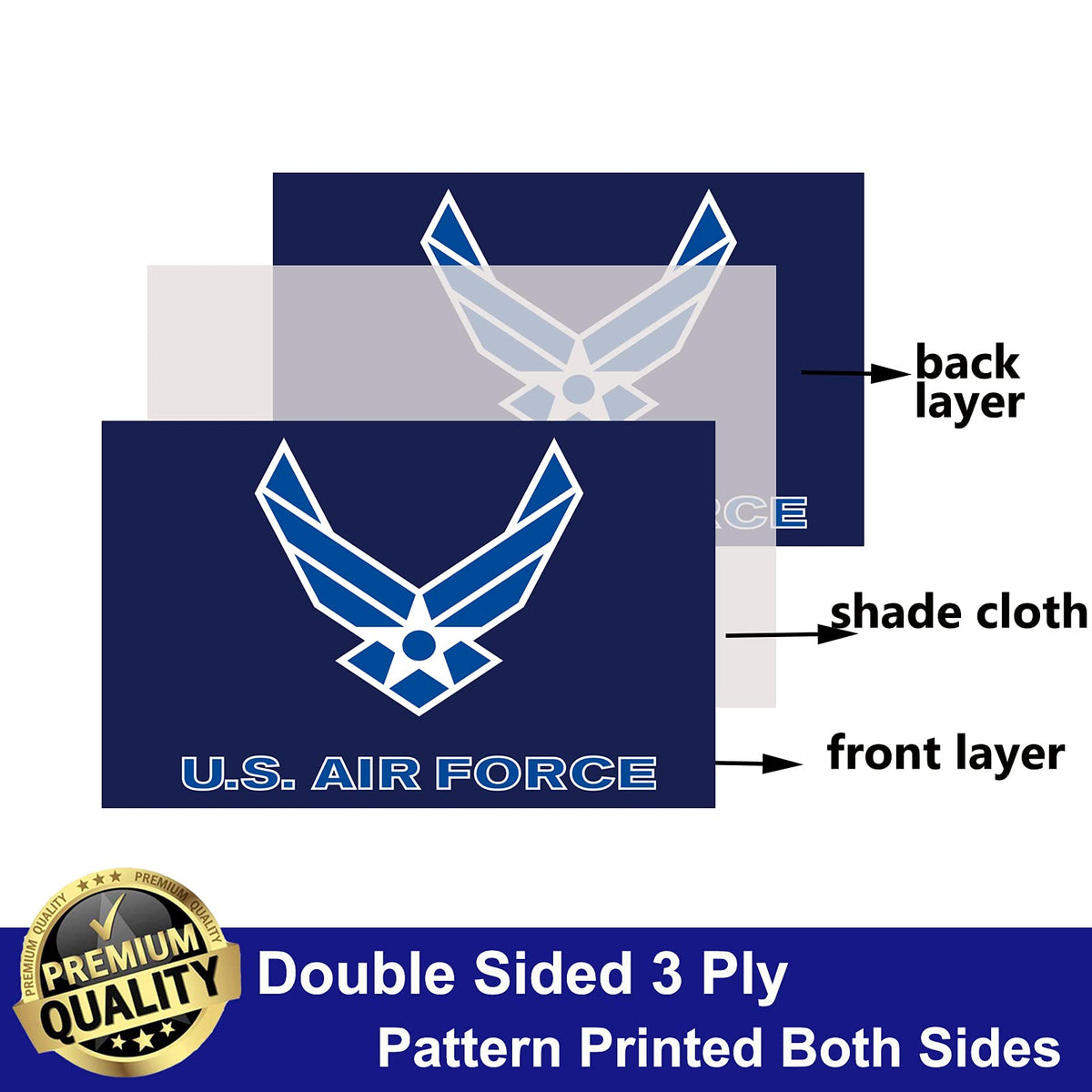 Premium polyester flag preserves vivid colors in varying weather