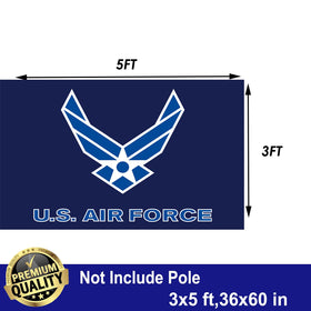 Blue USAF flag designed for high visibility at events or home displays