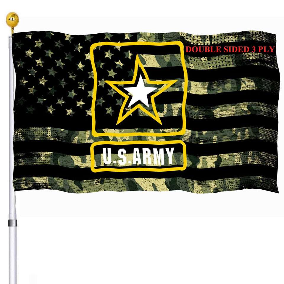 UTSANG US Army camo flag double-sided for outdoor display and high visibility.