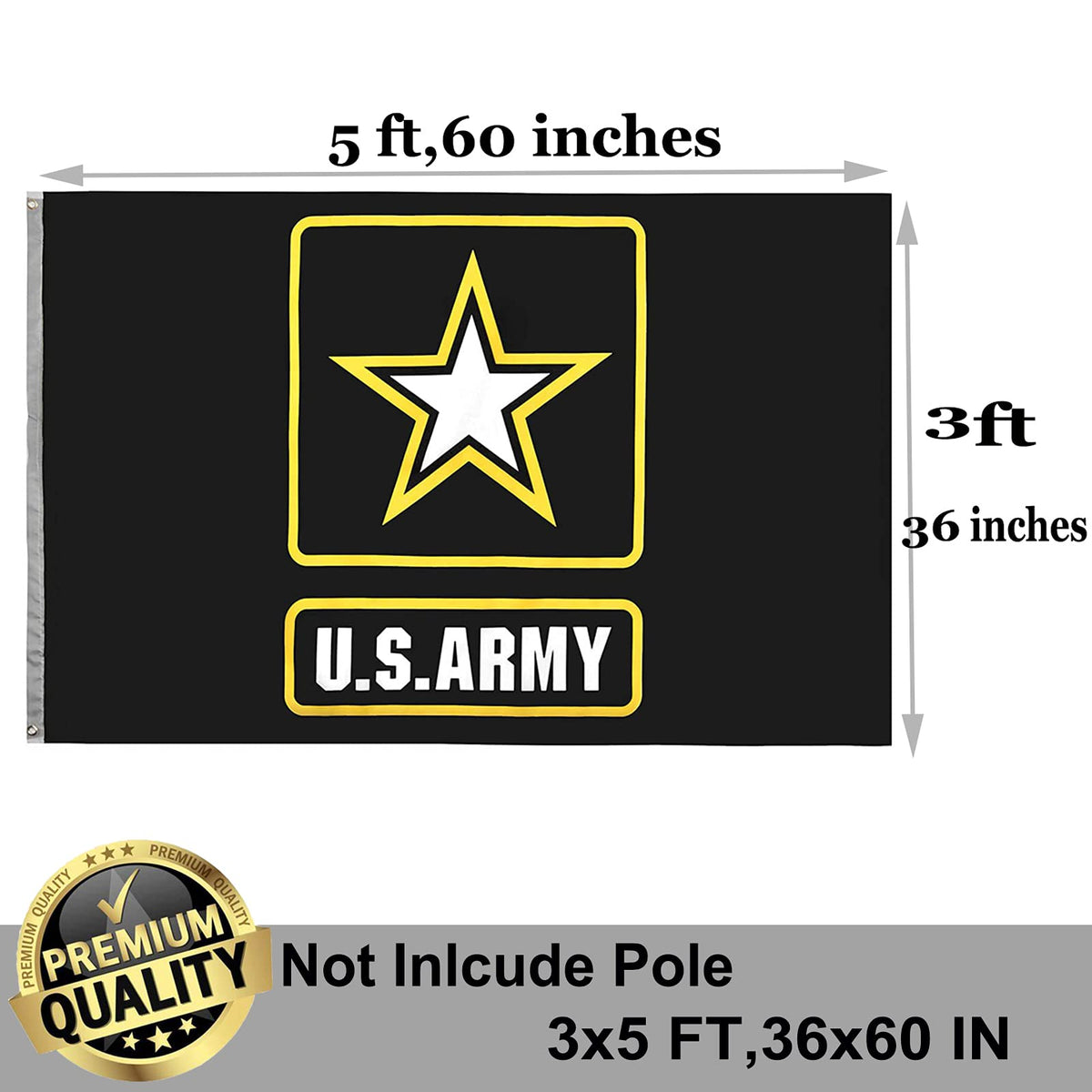 UTSANG US Army flag with bright vivid color under daylight conditions