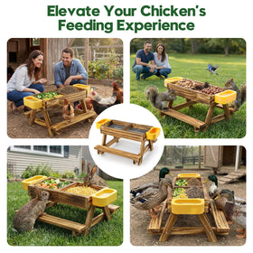 UUMENHA backyard poultry setup with integrated feeder and waterers