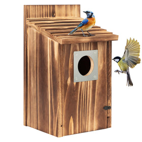 UUMENHA bird house with predator guard attracts bluebirds safely.