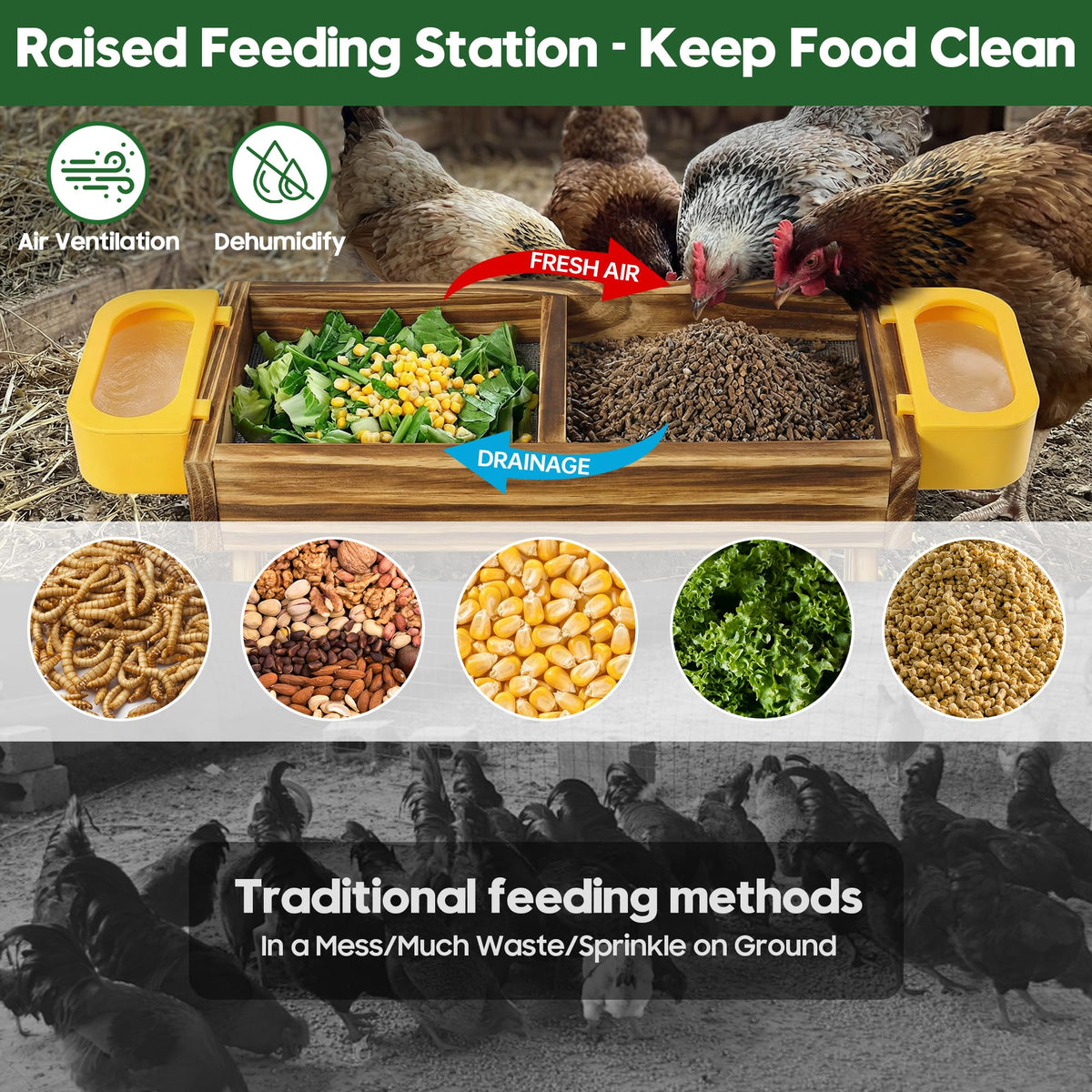 UUMENHA easy assembly and quick cleaning of the coop feeder