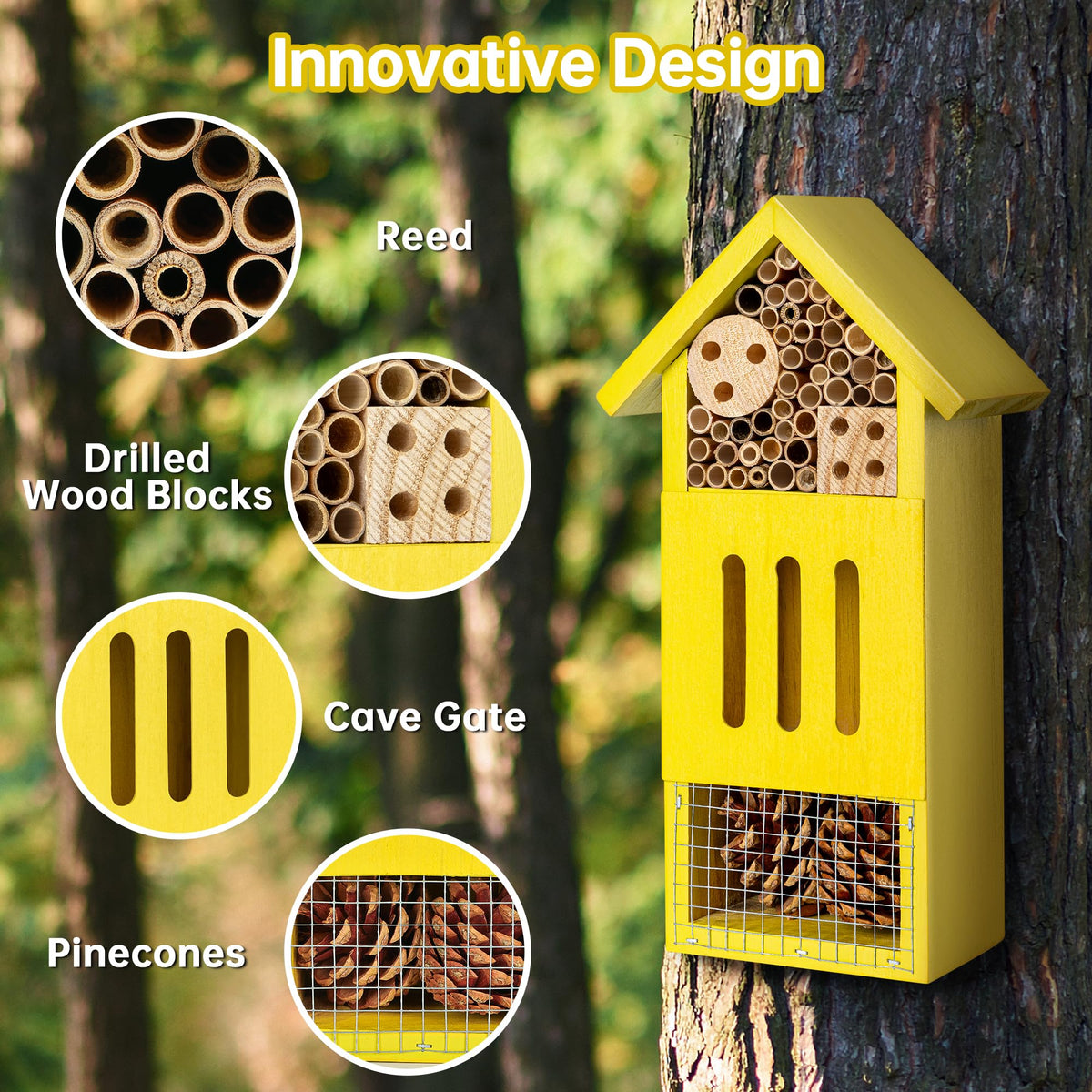 UUMENHA ladybug house compartments detail for shelter and nesting.