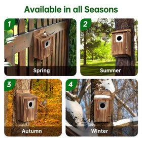 UUMENHA outdoor bird house installs on trees or fences.