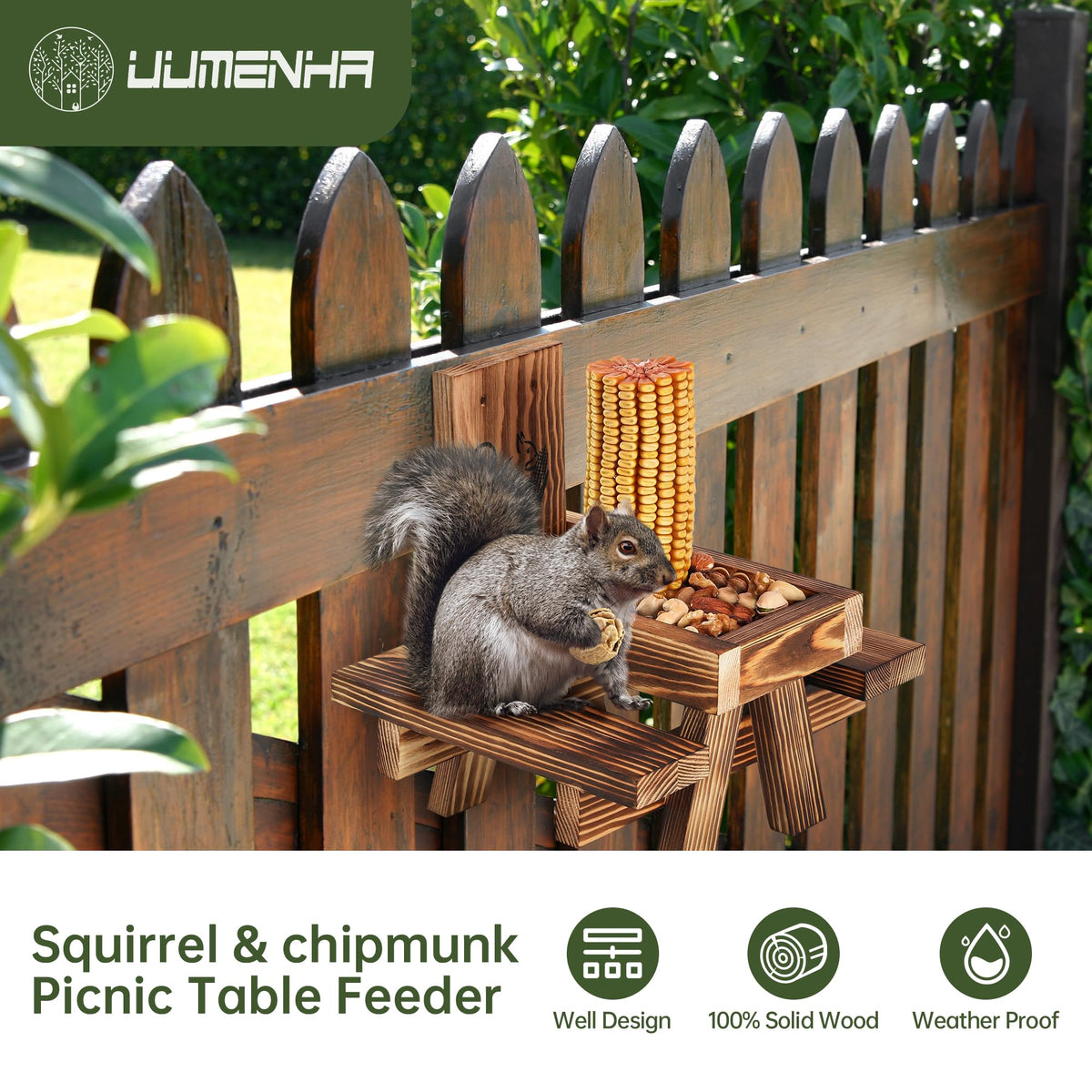 UUMENHA peanut tray simplifies feeding and encourages longer visits.