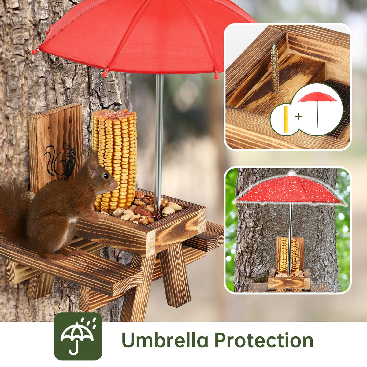 Peanut tray on the UUMENHA feeder for visiting wildlife