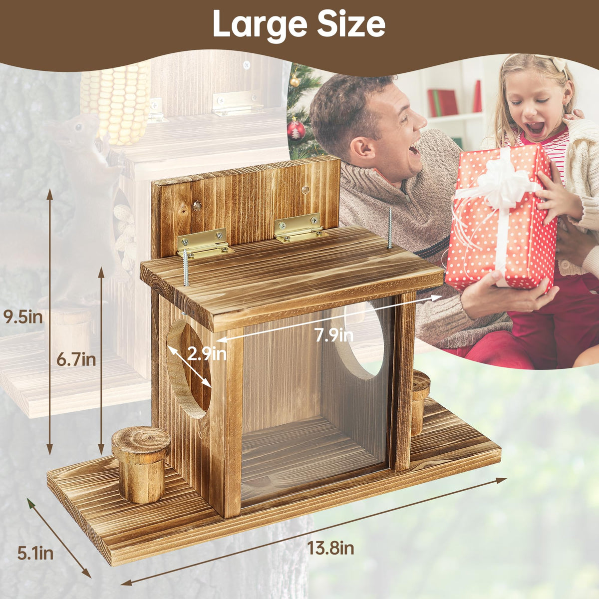 Removable front panel enables easy filling and quick cleaning after forest visits.