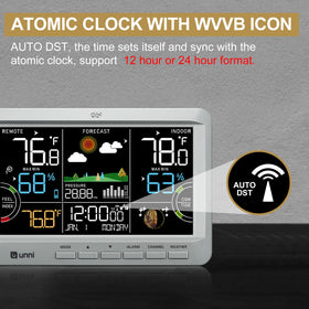 Barometer gauge on U UNNI weather station highlighting pressure trends