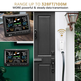 U UNNI Weather Station package includes the display and a wireless sensor for quick setup.