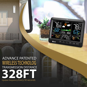 U UNNI Weather Station tide and moon phase readouts support coastal routines.