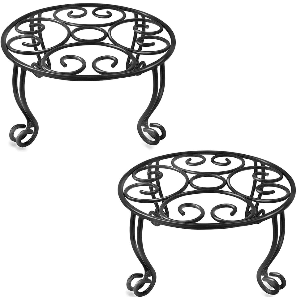 Uuuda metal outdoor plant stand top view highlights sturdy base for secure pot display