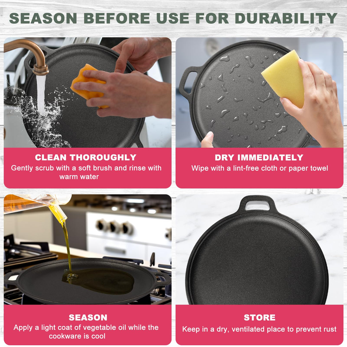 UVCCARE HHC ergonomic handles for easy transfer from stove to table
