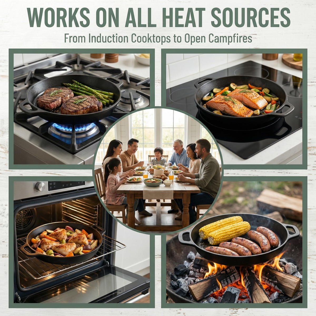 UVCCARE HHC versatile 12-inch pan for stove, oven, grill, camp