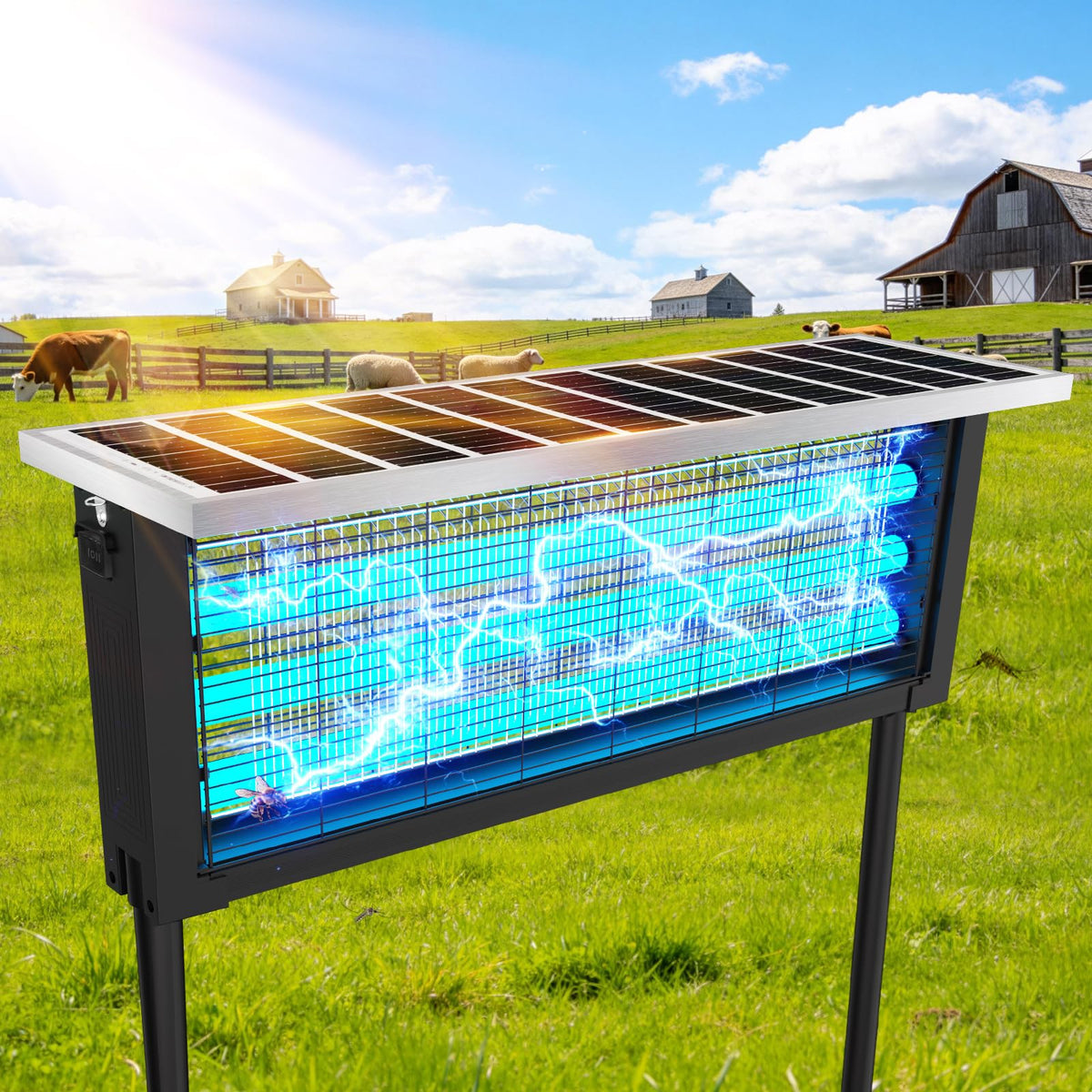 uvcoolplunge large solar bug zapper for outdoor patio reduces mosquitoes effectively