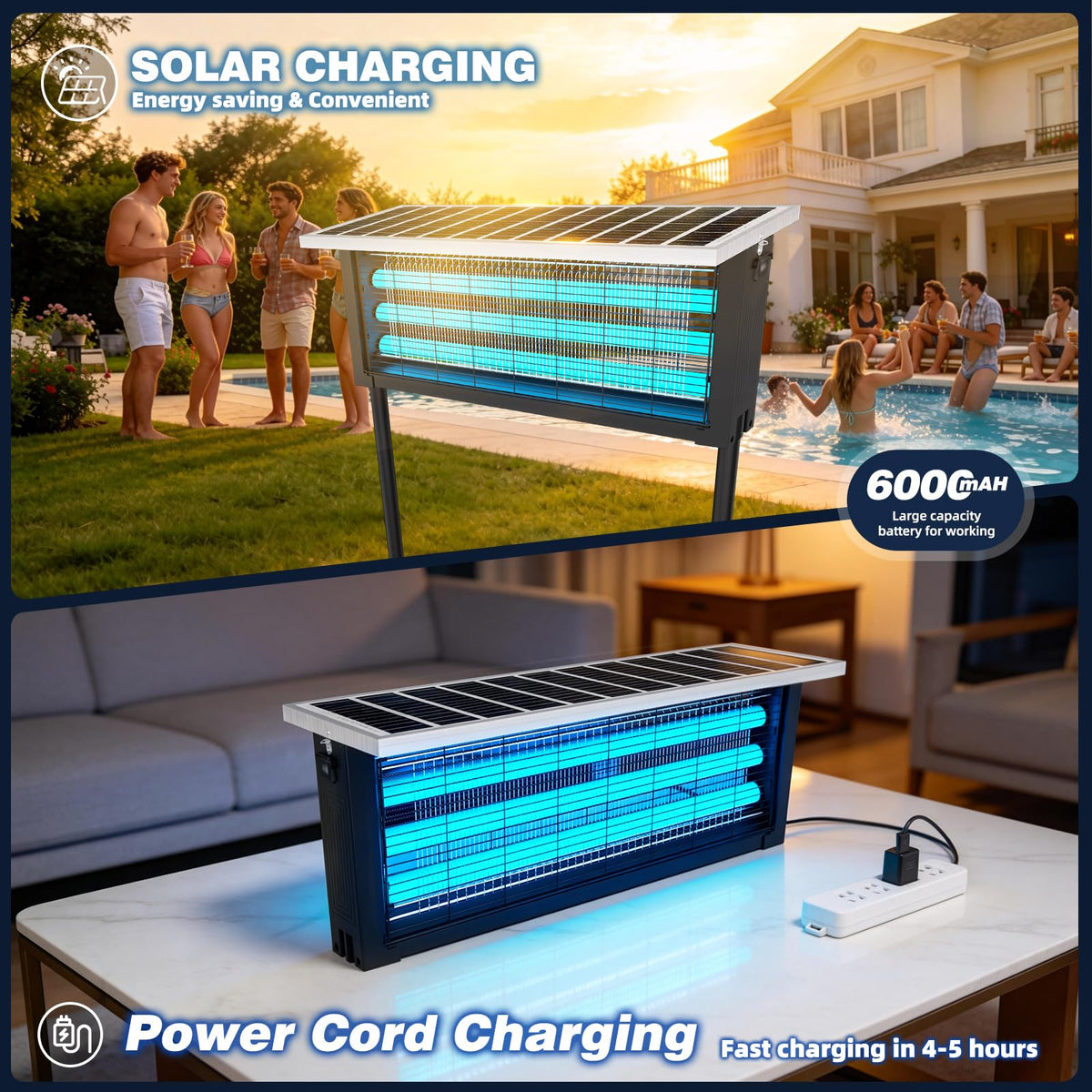 uvcoolplunge rechargeable battery with 4-hour charge supports 13 hours operation