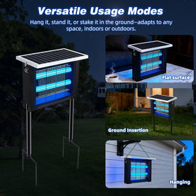 uvcoolplunge Solar Bug Zapper versatile placement on grass, table, or hung