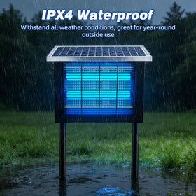 uvcoolplunge Solar Bug Zapper LED lights extend pest control at night