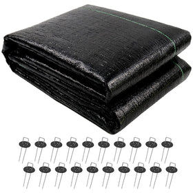 UWIOFF weed barrier 4ft x 100ft roll suppresses weeds while letting air and water through.