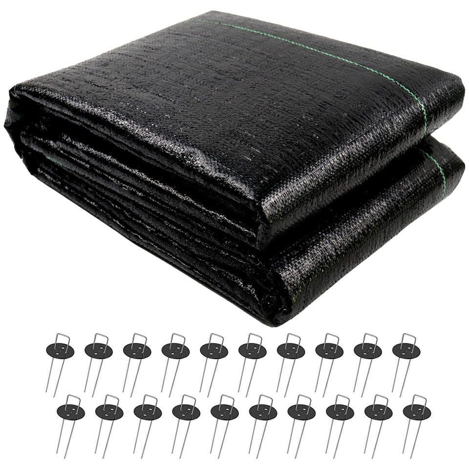 UWIOFF weed barrier 4ft x 100ft roll suppresses weeds while letting air and water through.