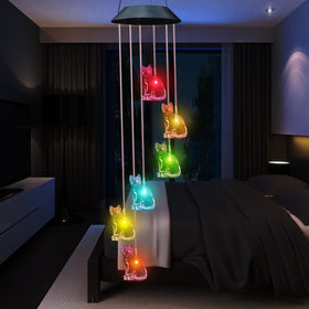 UXORSN Cat Wind Chimes creating dreamy color transitions for porch and patio evenings.