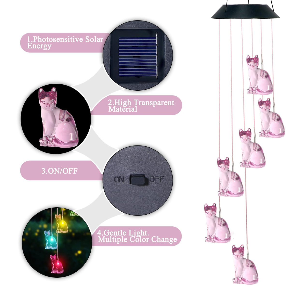 UXORSN Wind Chimes provide decorative outdoor lighting for balcony and yard ambiance.