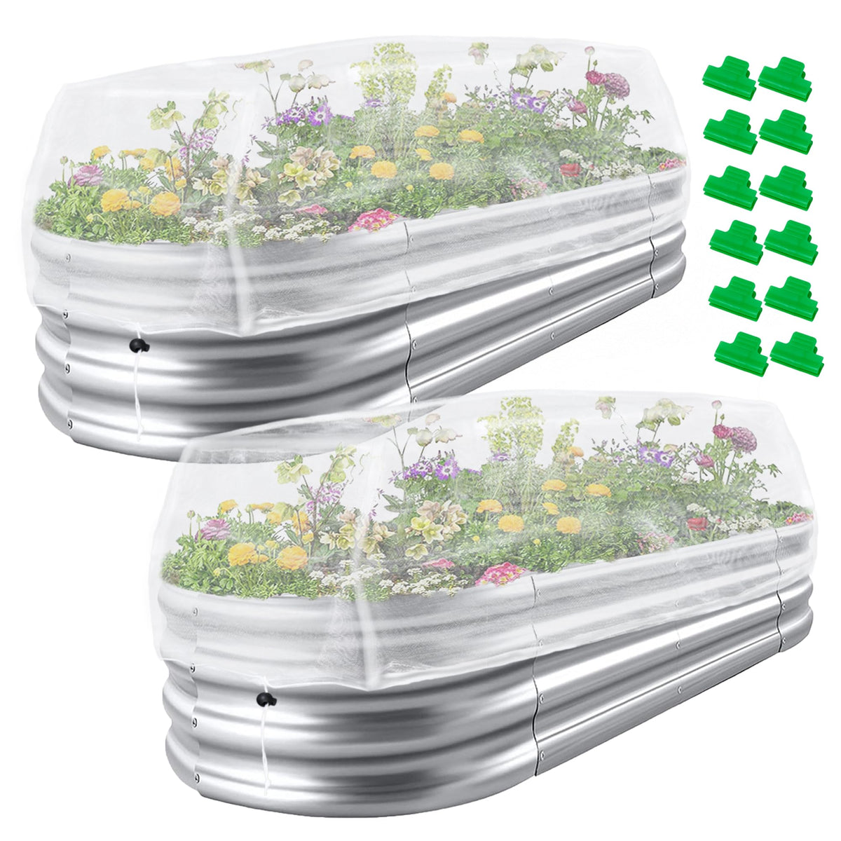 UYEDUJZ 2-pack garden netting covers a raised bed protects crops