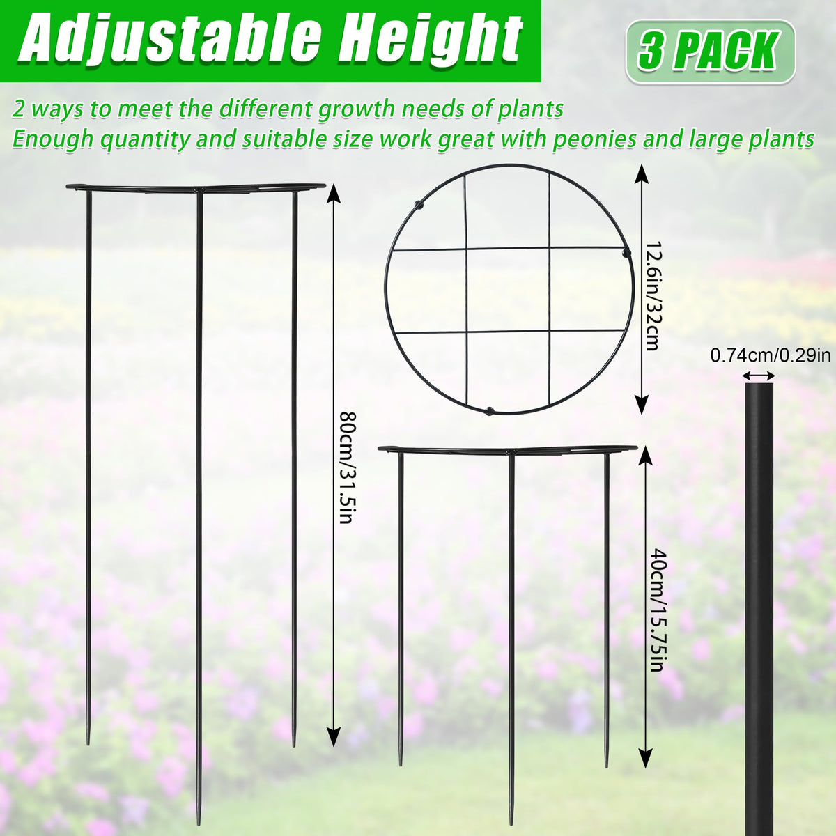 UYEDUJZ heavy-duty 7mm stakes provide lasting support for heavy outdoor plants