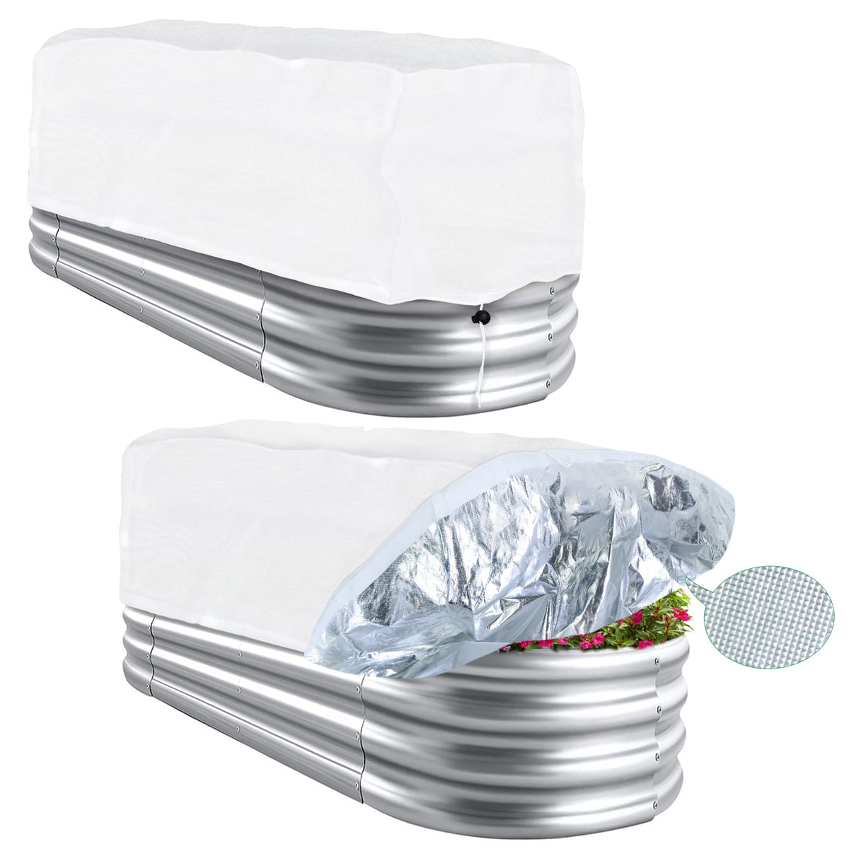 UYEDUJZ plant cover for winter protects rectangular beds while letting light through