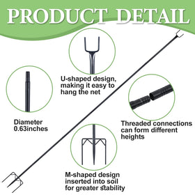Uyeesi heavy-duty metal stakes provide solid support for nets and coverings.